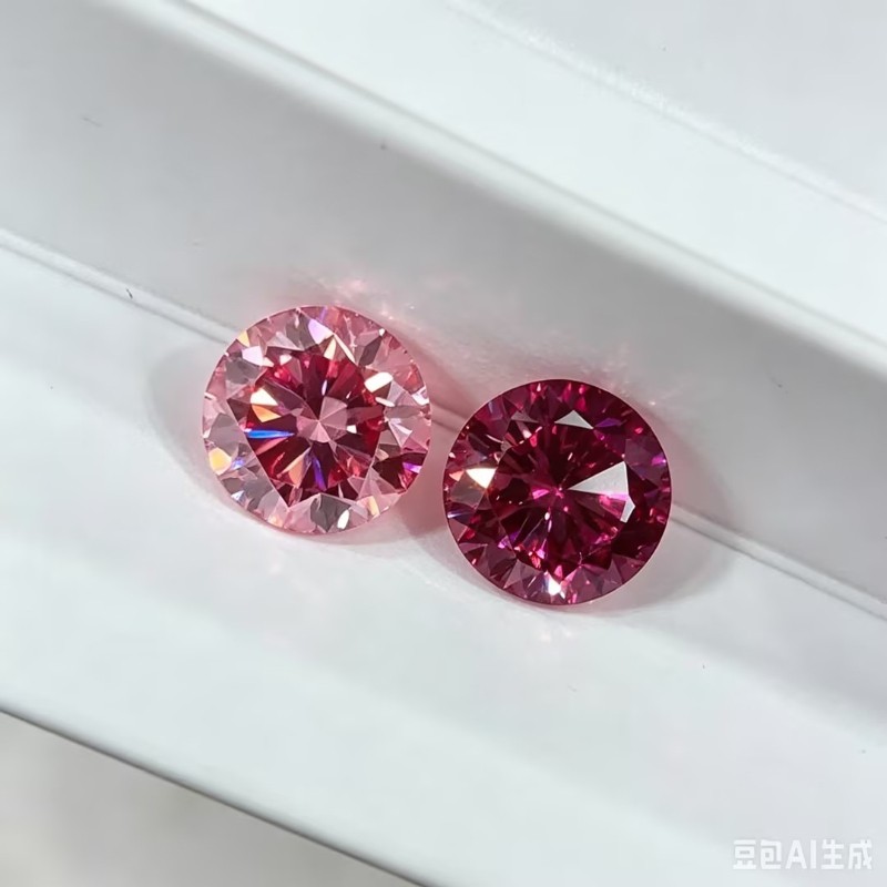 0.5-3ct Four Colors Moissanite Loose VVS1 Round Cut Bulk Gemstone For Setting