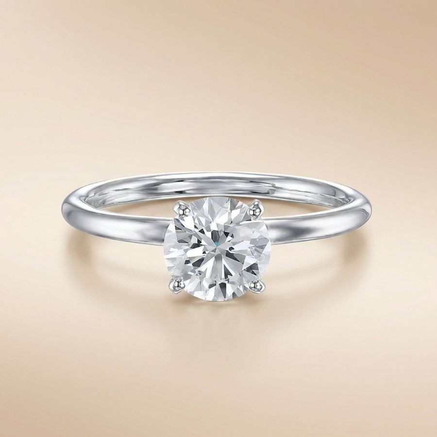 1.50Ct Round-Cut VS1 Lab Grown Diamond Wedding Engagement Ring 14k White Gold