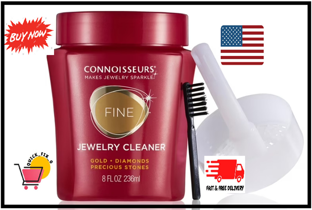Connoisseurs Fine Jewelry Cleaner 8 fl oz, for Gold Diamonds Platinum Gemstones