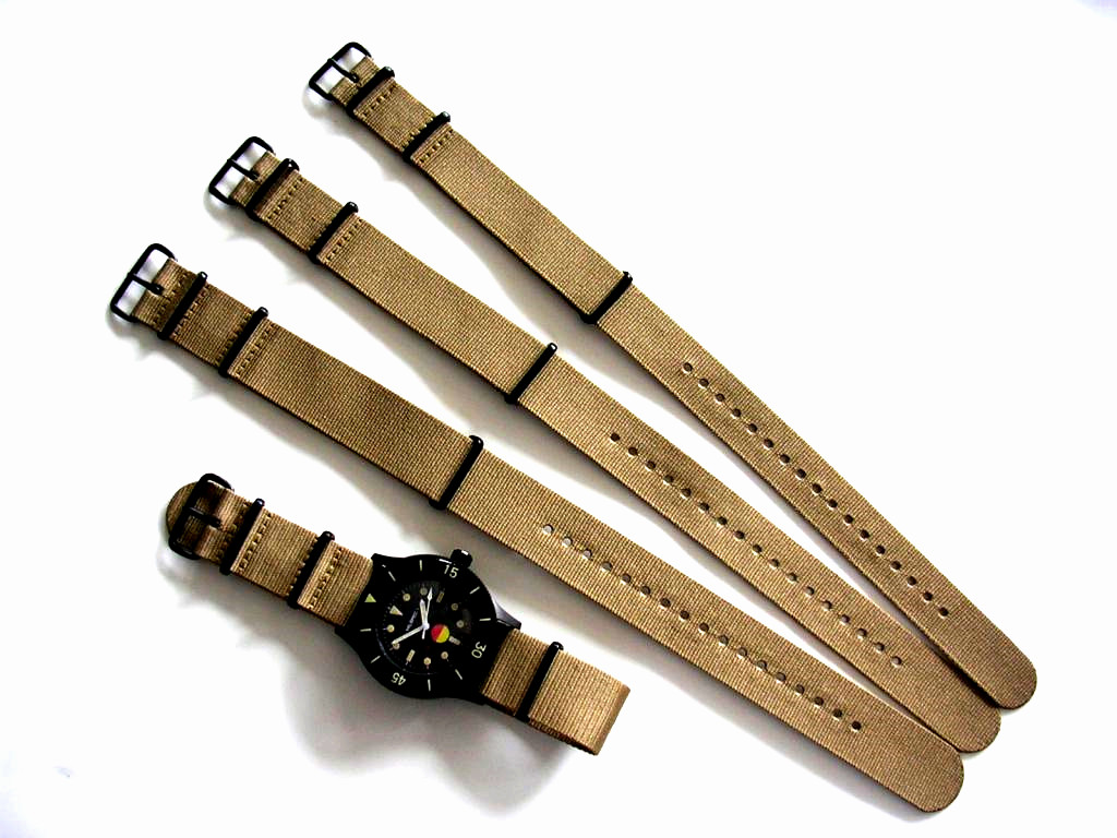 NATO G10 Khaki Brown Nylon Military Army PVD watch band strap IW SUISSE 18 20 22