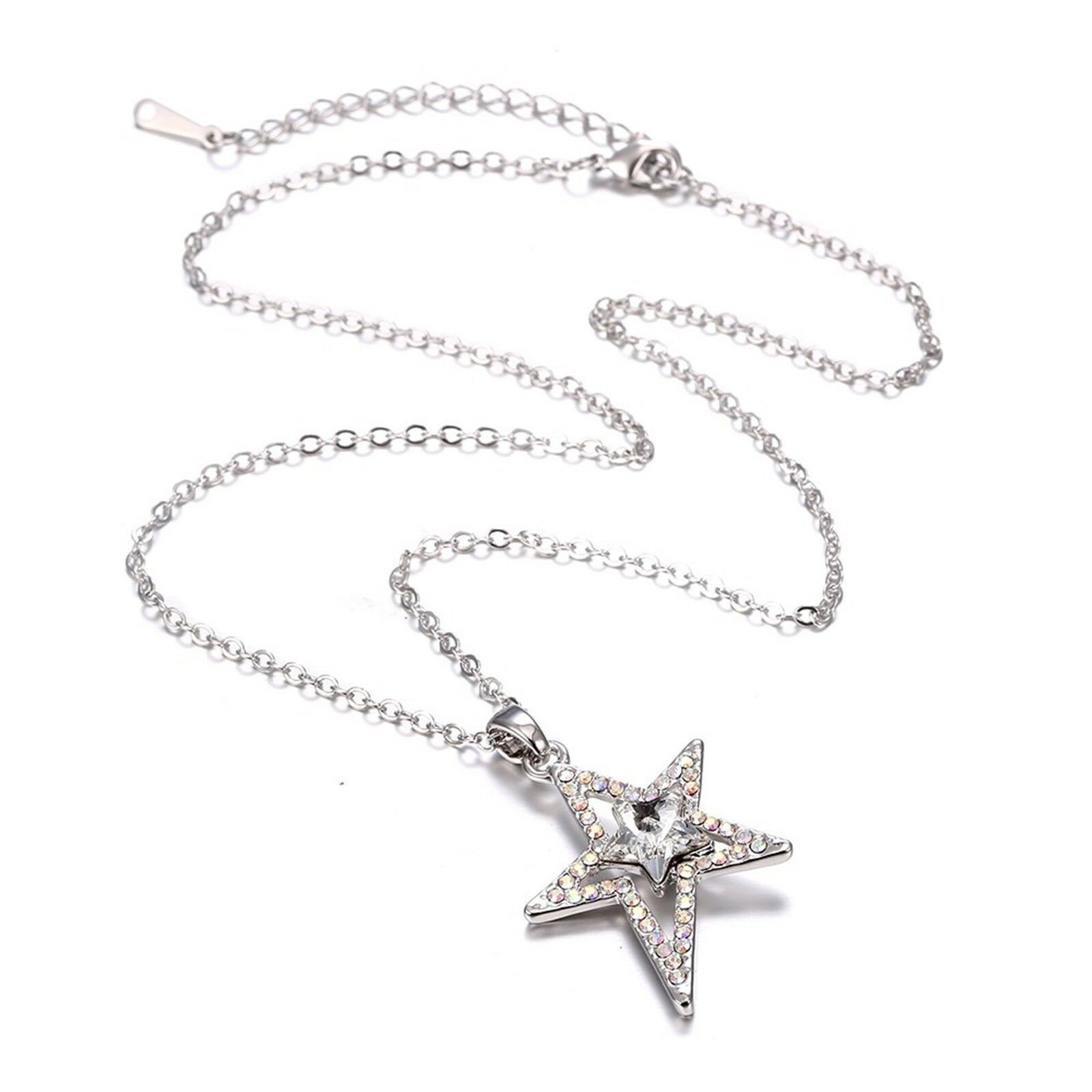 Rhinestone Crystal Jewel Shooting Star Necklace Made With Swarovski Crystals