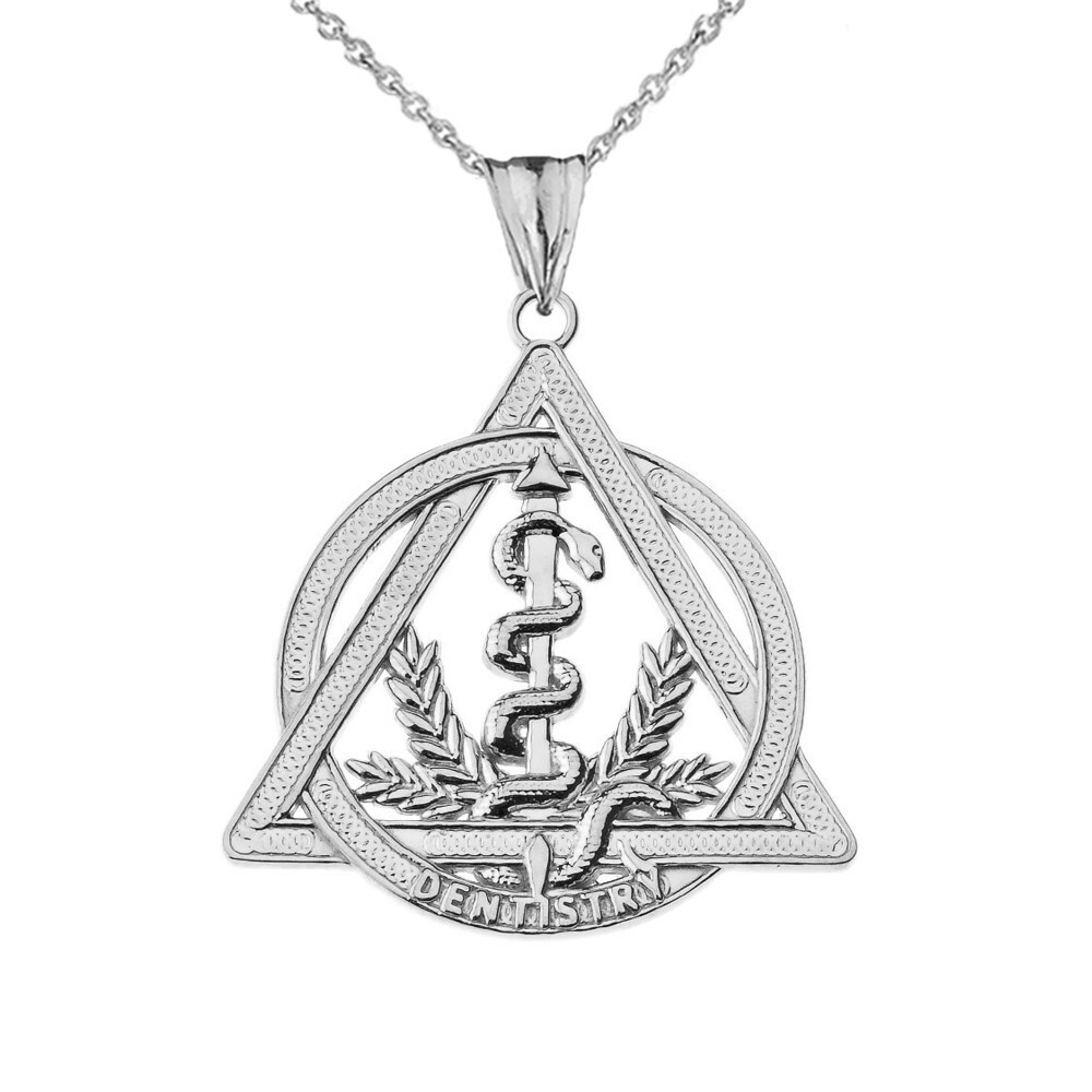 Gold Dentistry Symbol Pendant Necklace (Available In Yellow/Rose/White Gold)
