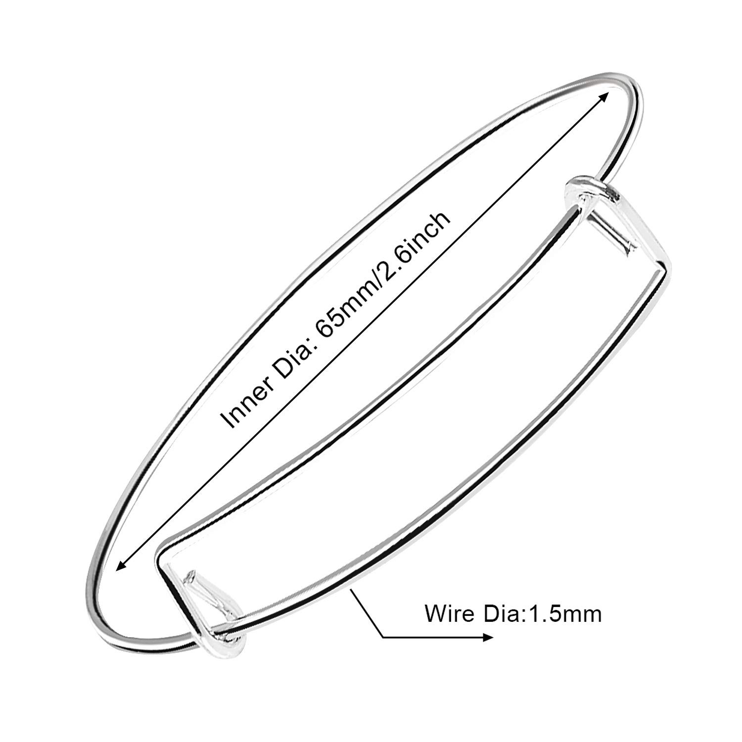 60 Pcs Adjustable Wire Bangle Bracelets for Jewelry Making DIY Gift Bracelets