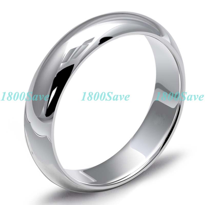 18K White Gold Filled Plain Wedding Band Ring Men Women 4mm/6mm wide * Size 6–12