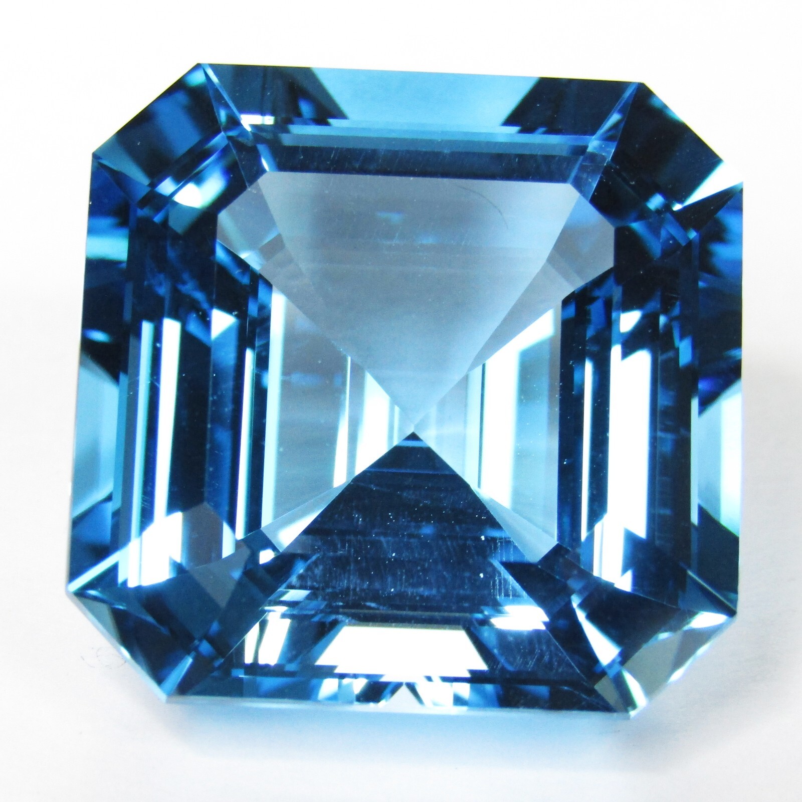 78.63Cts Striking Natural Top Baby Blue Topaz 24mm Asscher Cut Brazil Gemstone