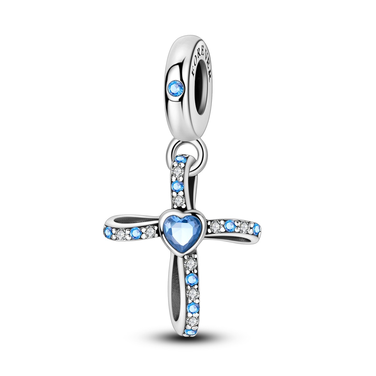 LAZA European 925 Sterling Silver DIY Charm AAA CZ Cross Pray fit Women Bracelet