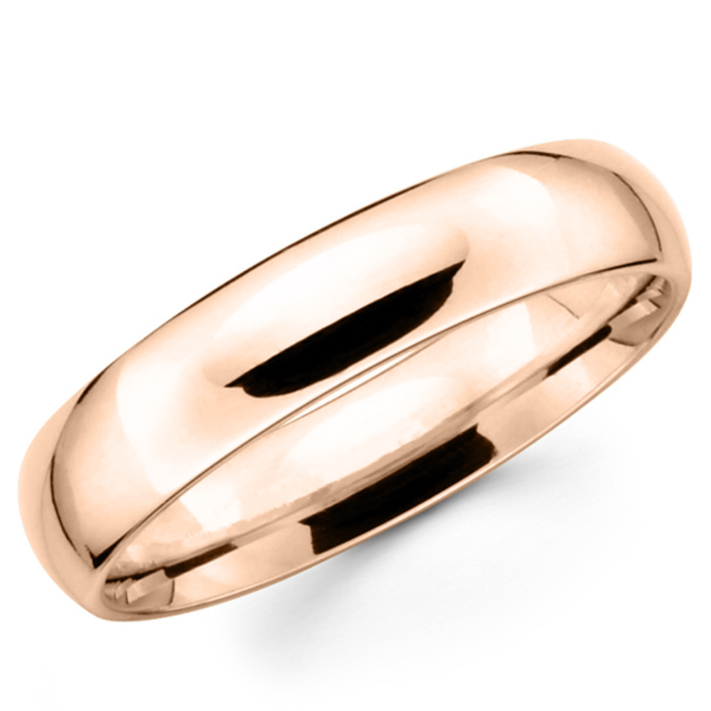 Solid 10K Rose Gold 2mm 3mm 4mm 5mm 6mm Comfort Fit Men Women Wedding Band Ring