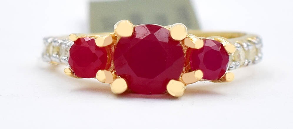 GENUINE 1.86 Cts RUBY & DIAMOND RING 10K SOLID GOLD – Free Appraisal Service