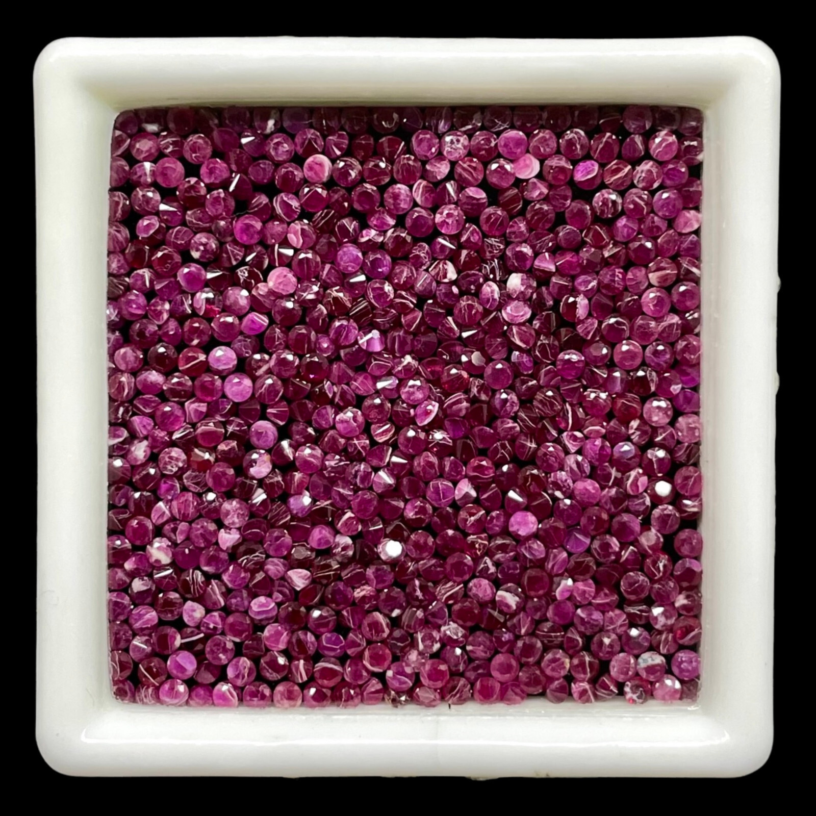 100 Pcs Natural Ruby 1.4mm Round Cut Rich Red Loose Gemstones Wholesale Lot