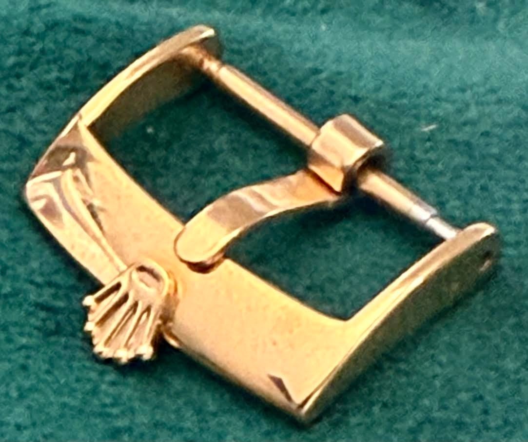 ROLEX 18mm Yellow 18k GOLD Plate Buckle Hammer Marked ACIERINOX ROLEXSA 1995