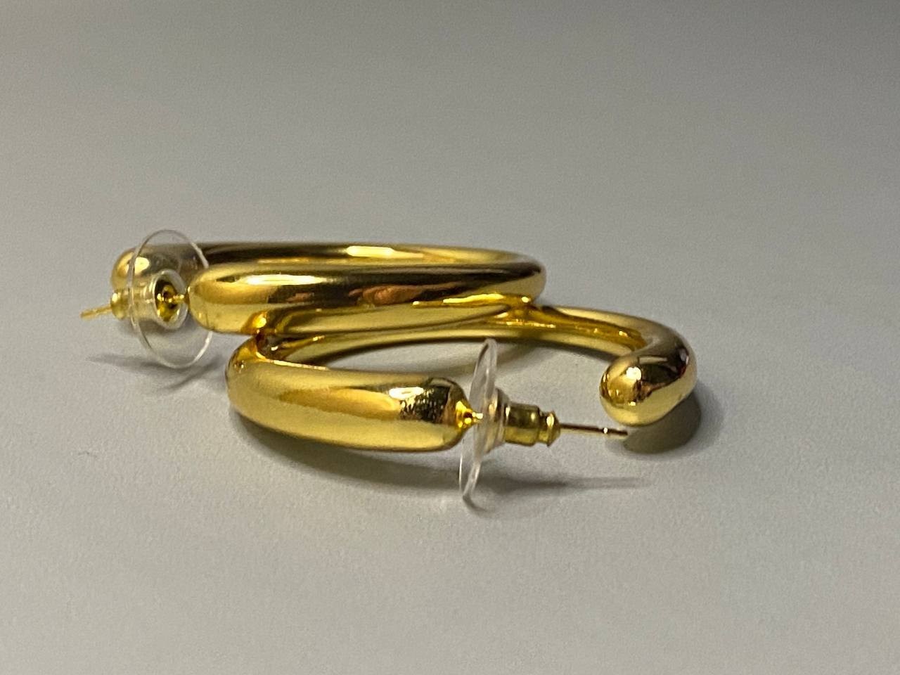 Yves Saint Laurent Gold Chunky Hoop Earrings