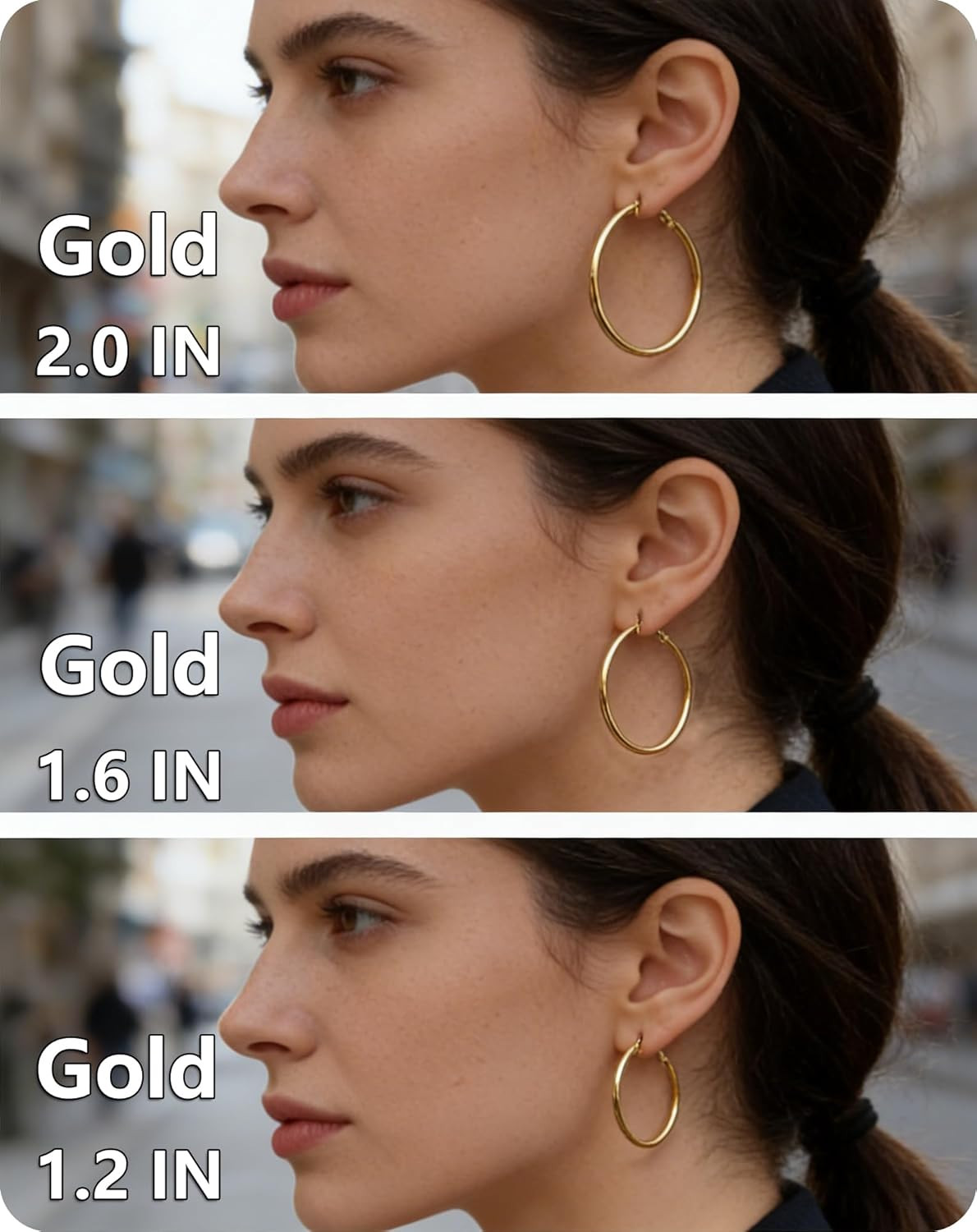6 Pairs Silver Gold Hoop Earrings for Women – 14K Gold Plated 316 Stainless Stee