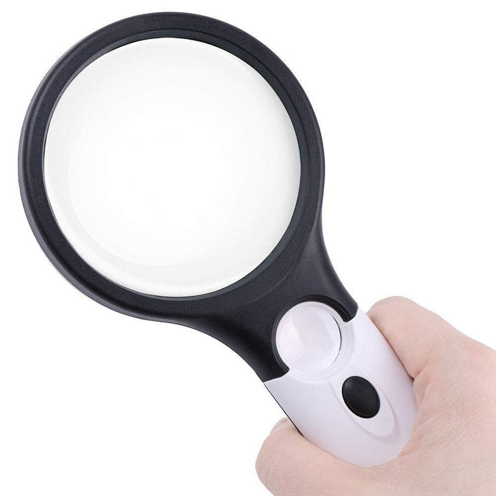 NEW 45X LED Jewelry Loupe Magnifier Handheld Reading Glass 3 Modes Portable
