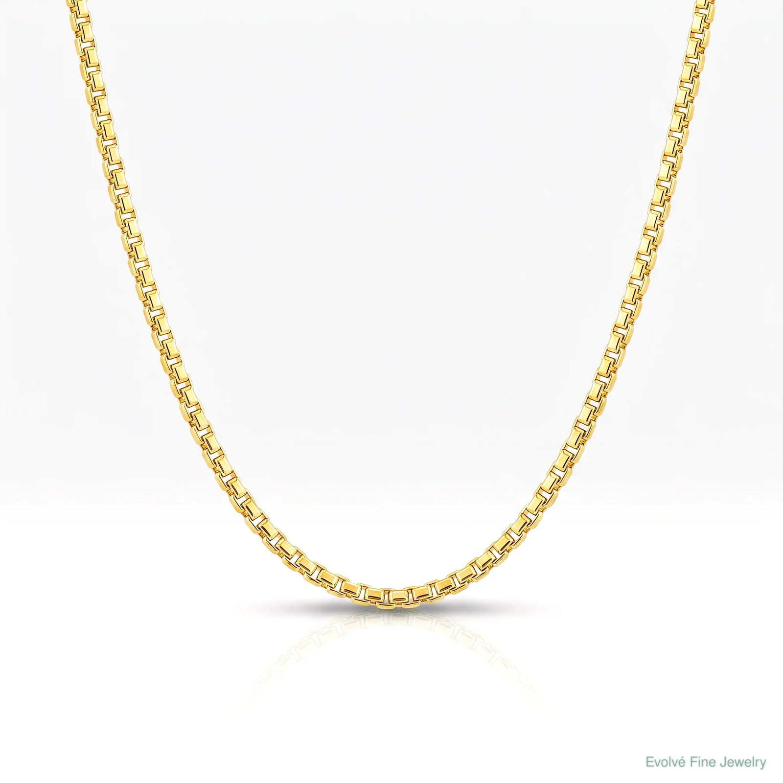 Sterling Silver Gold-Plated Adjustable 1.5mm Round Box Chain Necklace 22″-30″