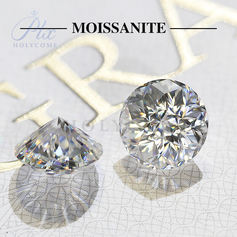 Round Emperor Cut Super White Loose Moissanite Gemstone D Color VVS1 For Jewelry