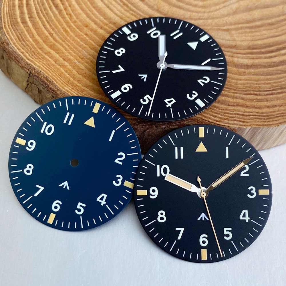 33.5mm Black Blue Watch Dial Hand Set Luminous Fit NH35 NH36 ETA 2824 VH31 Movt