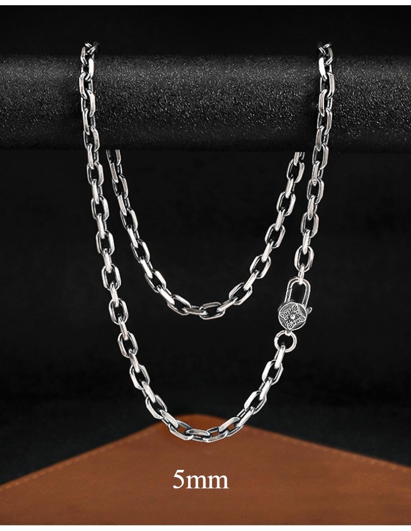 Artisan Cable Link Chain S925 Sterling Silver Heavyweight Men & Women Necklace