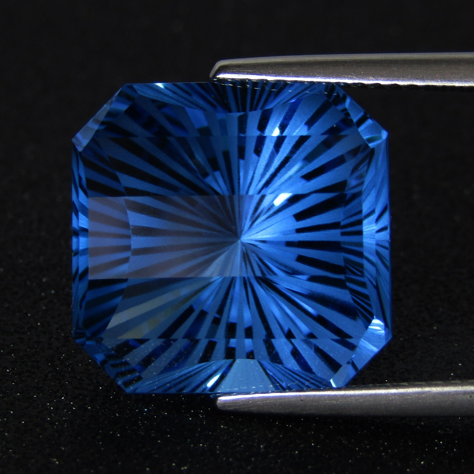 19.49Cts Wide-Eyed Natural Swiss Blue Topaz Cushion Fancy Missing Cut Gemstone