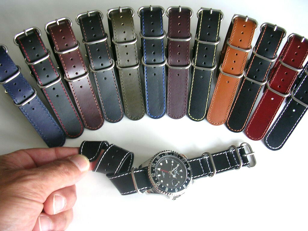 NATO ® UTC Shell Oily leather Pilot watch band RAF strap G10 Military IW SUISSE
