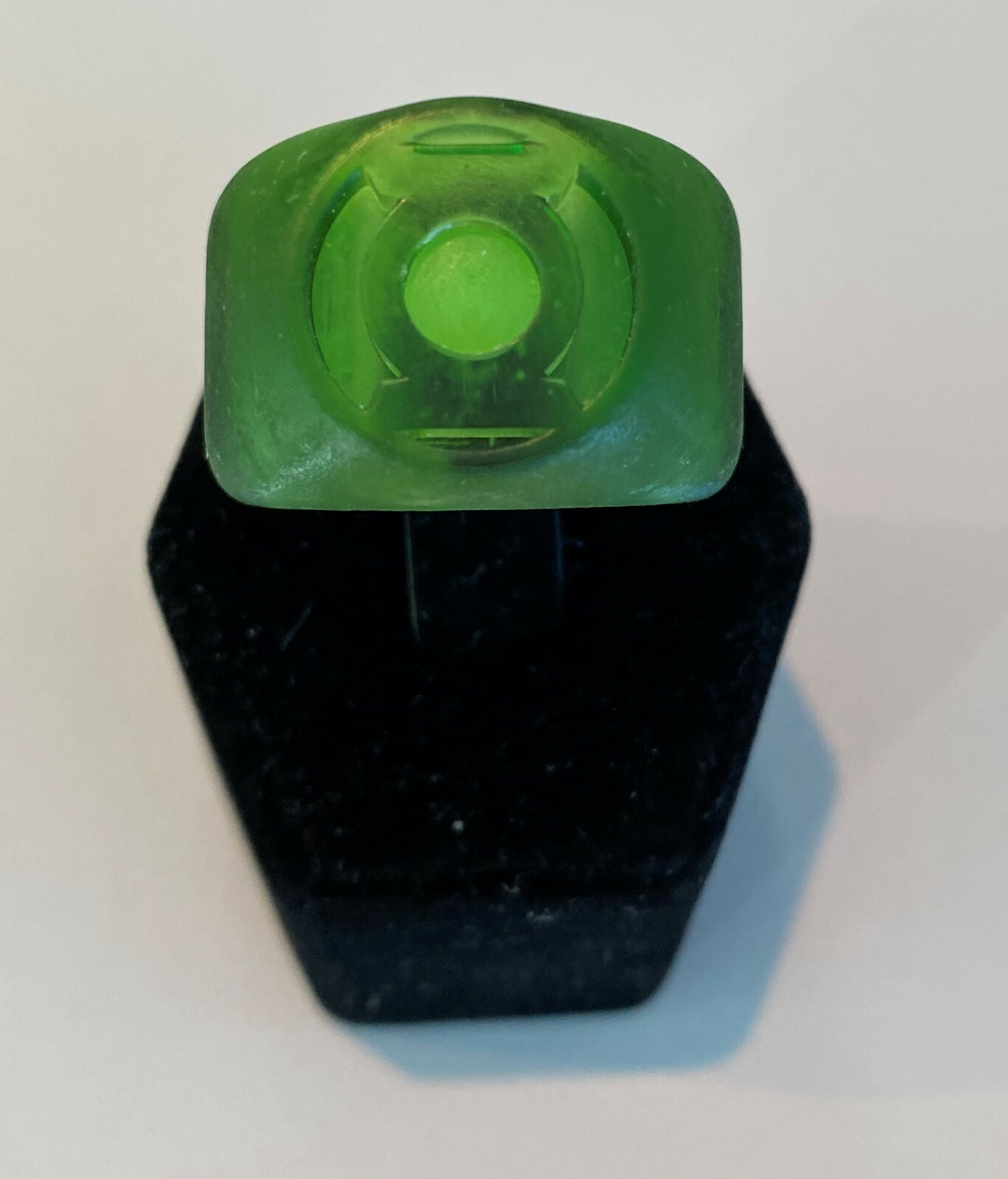 Green Lantern Band Ring with Glow-in-the-dark Stone, Resin, made in USA