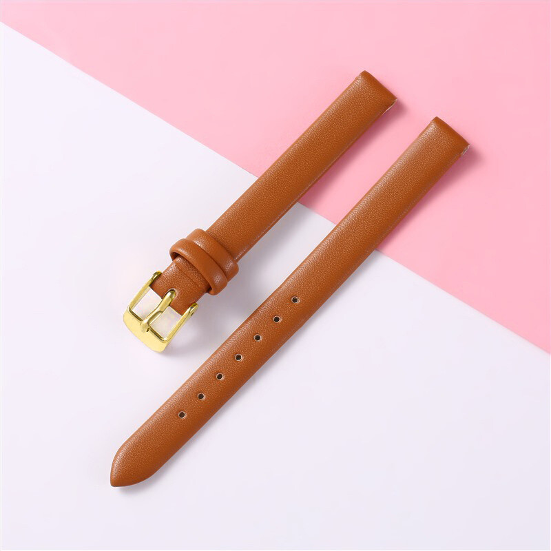 Quality Double Sided Cowhide Genuine Leather Watch Band Strap 8 10 12 14 16mm