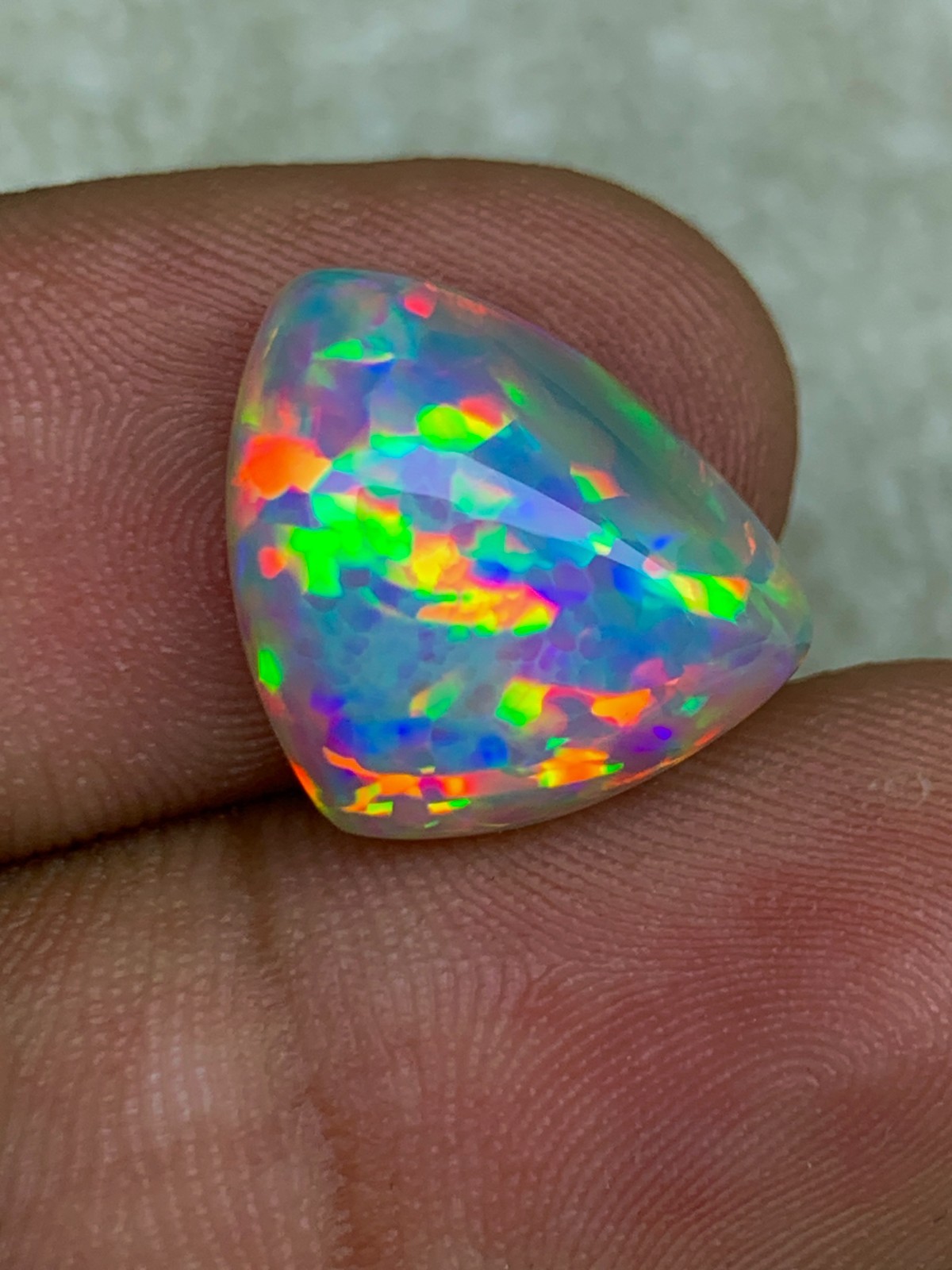 Natural Ethiopian Honeycomb Opal 4.90crt Trillion Cabochon Loose Welo Gemstone