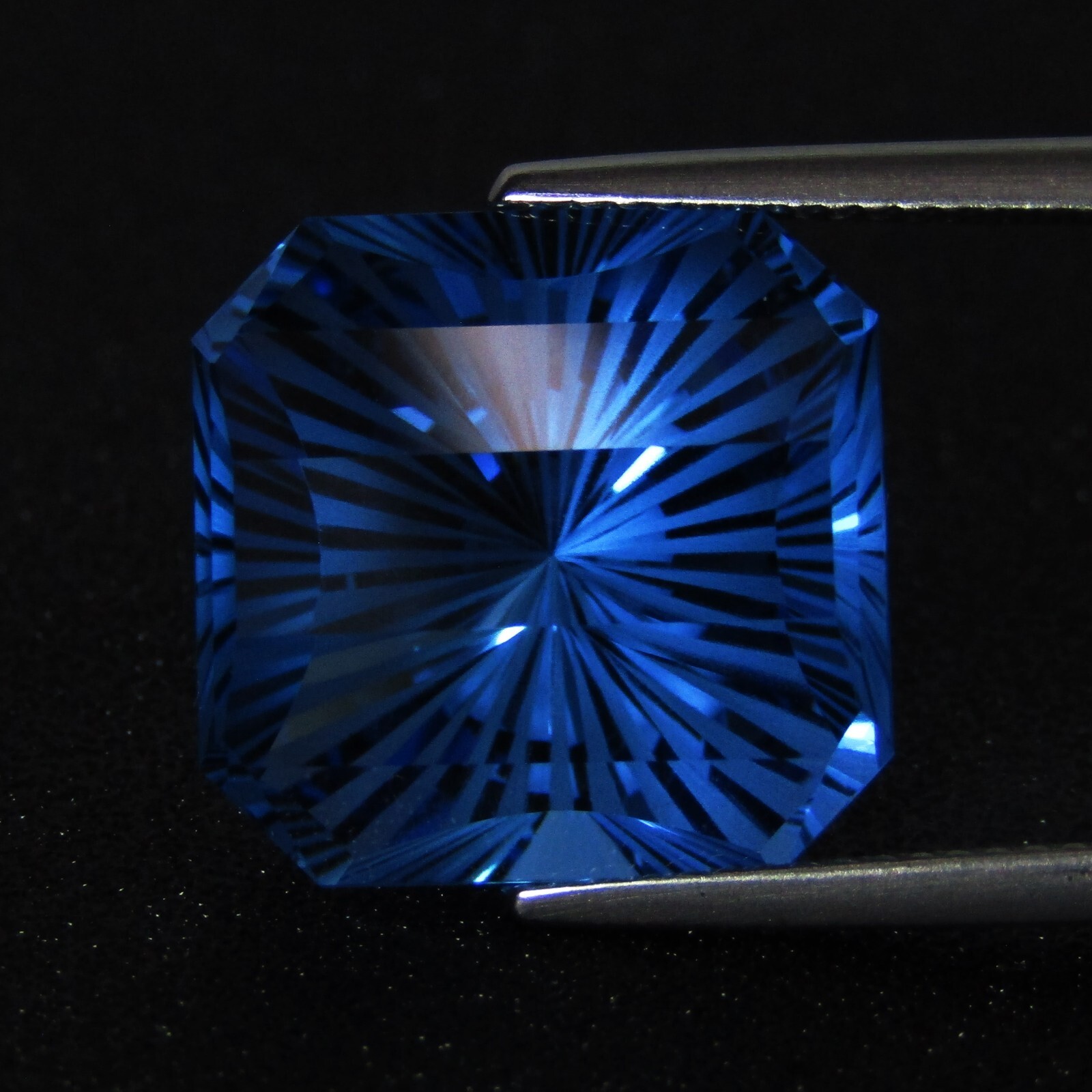 19.49Cts Wide-Eyed Natural Swiss Blue Topaz Cushion Fancy Missing Cut Gemstone