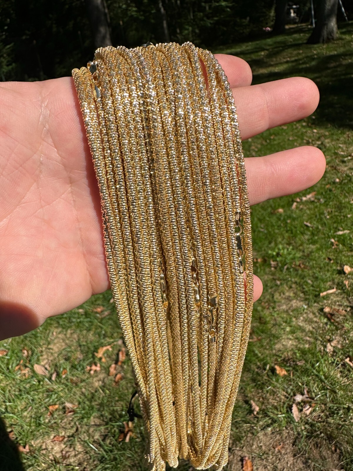 14k Gold Vermeil 925 Silver Diamond Cut Sparkle Ice Rope Chain Necklace 3-5mm