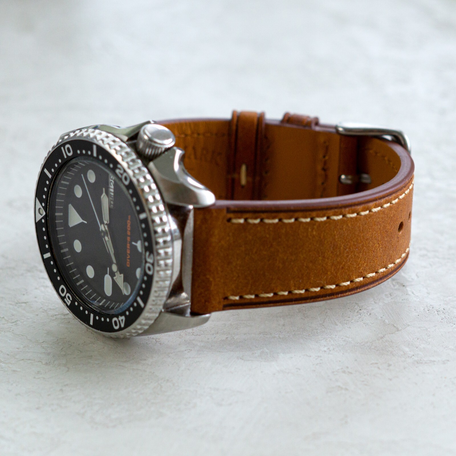 Italian Leather Watch Band – Full-Grain Leather – Cognac – 18, 20 or 22mm