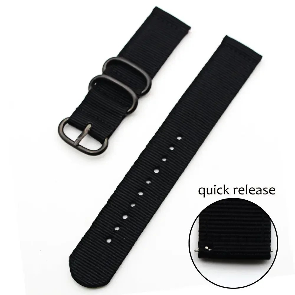 18mm 20mm 22mm Durable Military Woven Nylon Wrist Watch Band Quick Release Strap