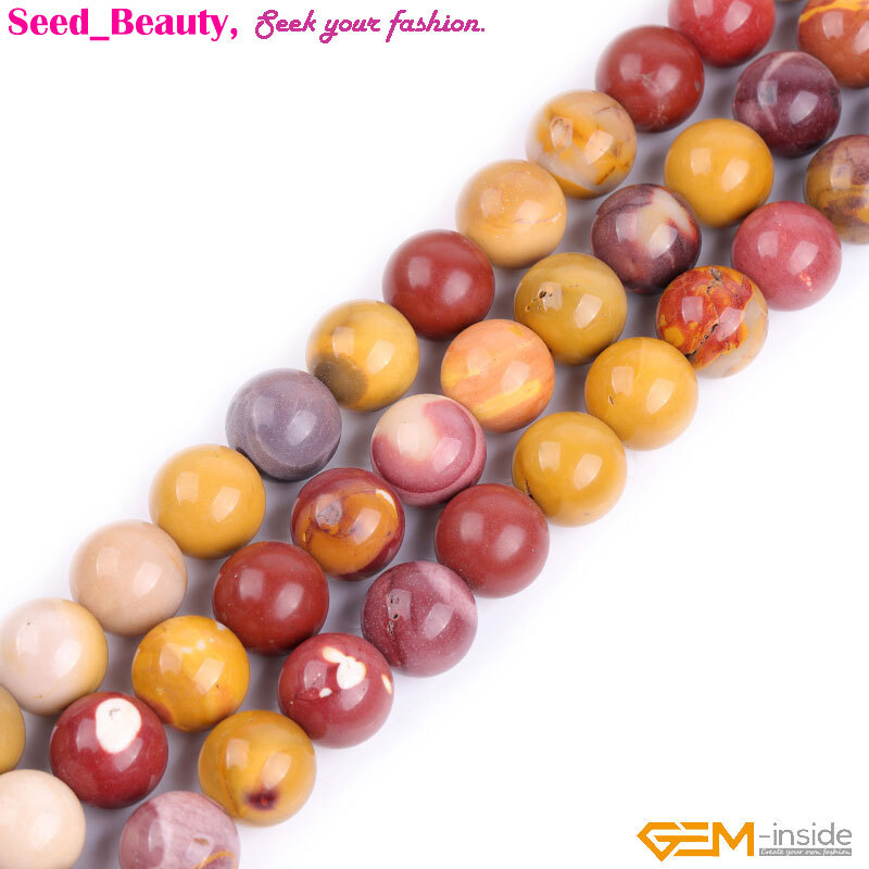 Natural Gemstone Genuine Multicolor Mookaite Beads For Women Jewelry Making 15″