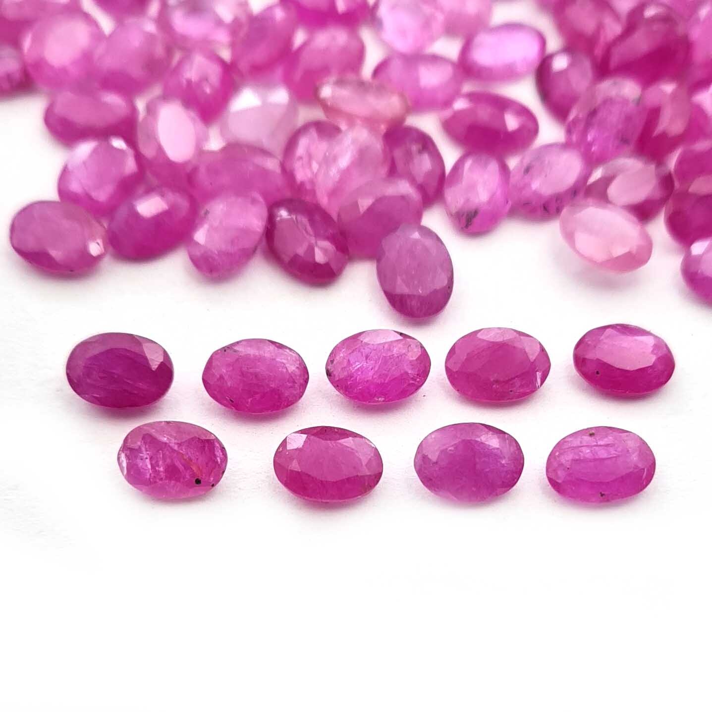 Natural Pink Sapphire Oval Cut Loose Gemstone Lot 7 Pcs 5*7 MM 5 CT