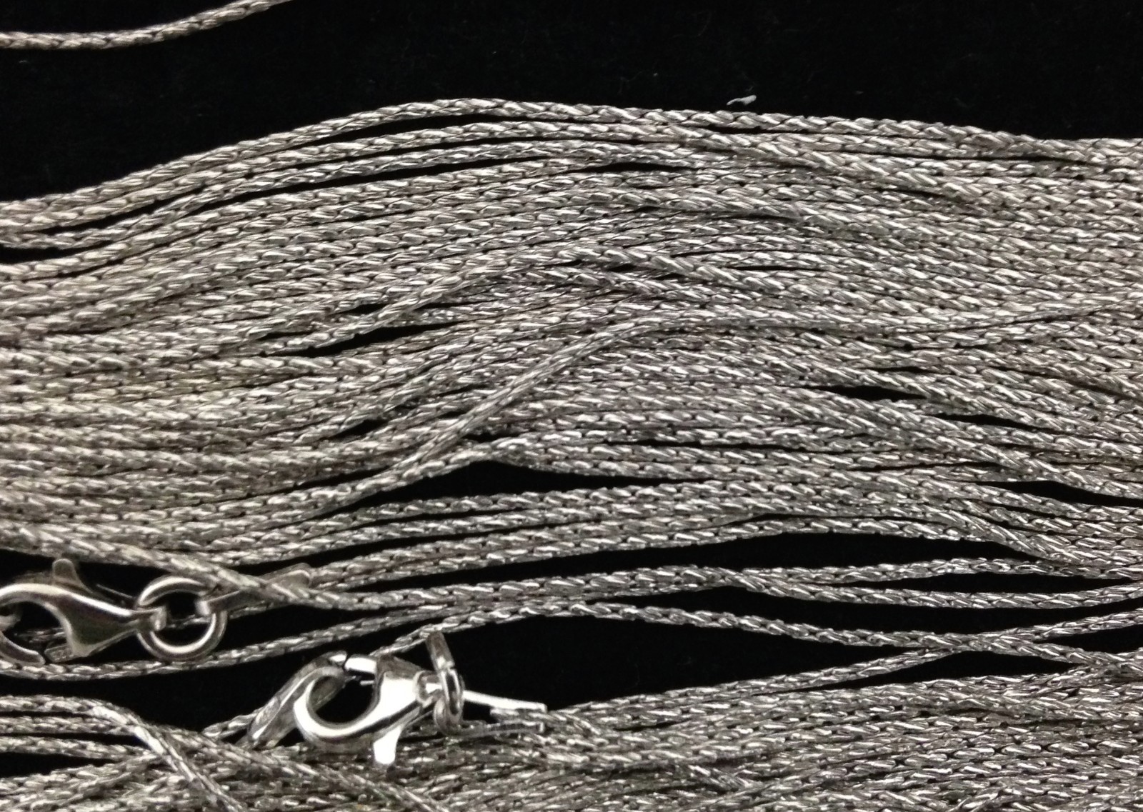 925 Sterling Silver Rhodium Plated 0.8mm Spark Chain Necklace Made In ITALY