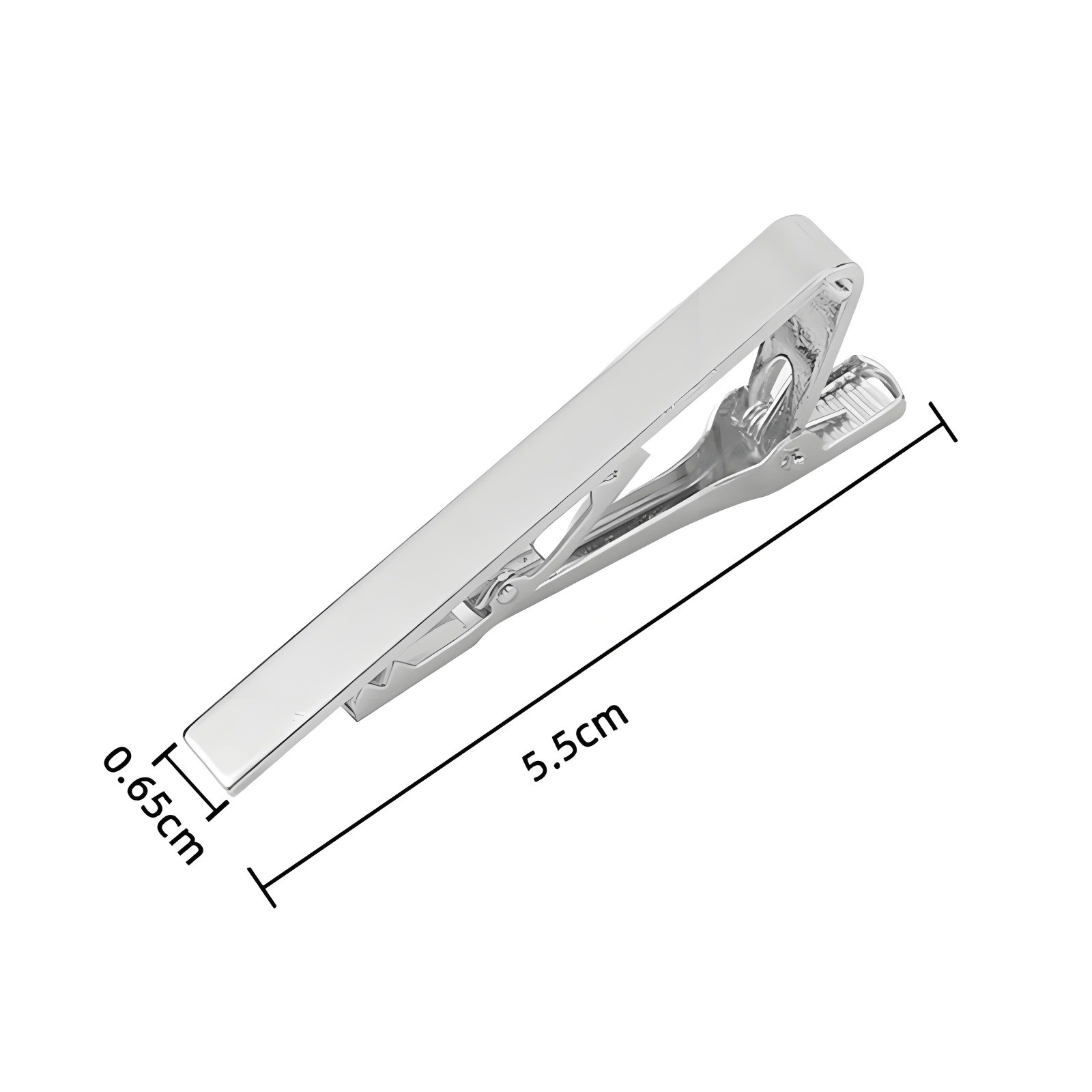 Silver Stainless Steel Tie Clip Bar Necktie Silver Mens Clasp Clamp 2.2″ Inches