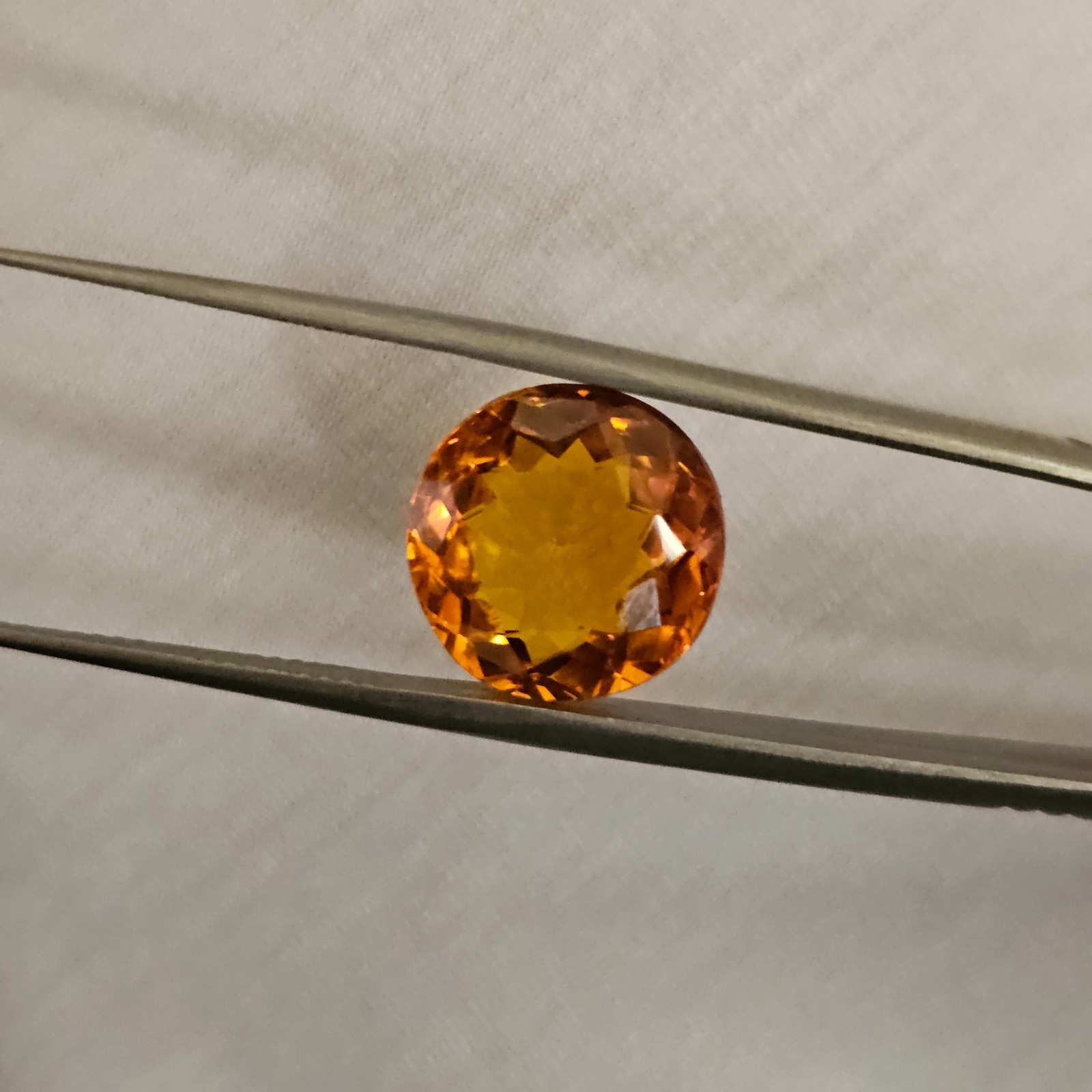 2 Pcs 9.40 Ct each Lab Created Golden Citrine Round Cut Loose Gemstone