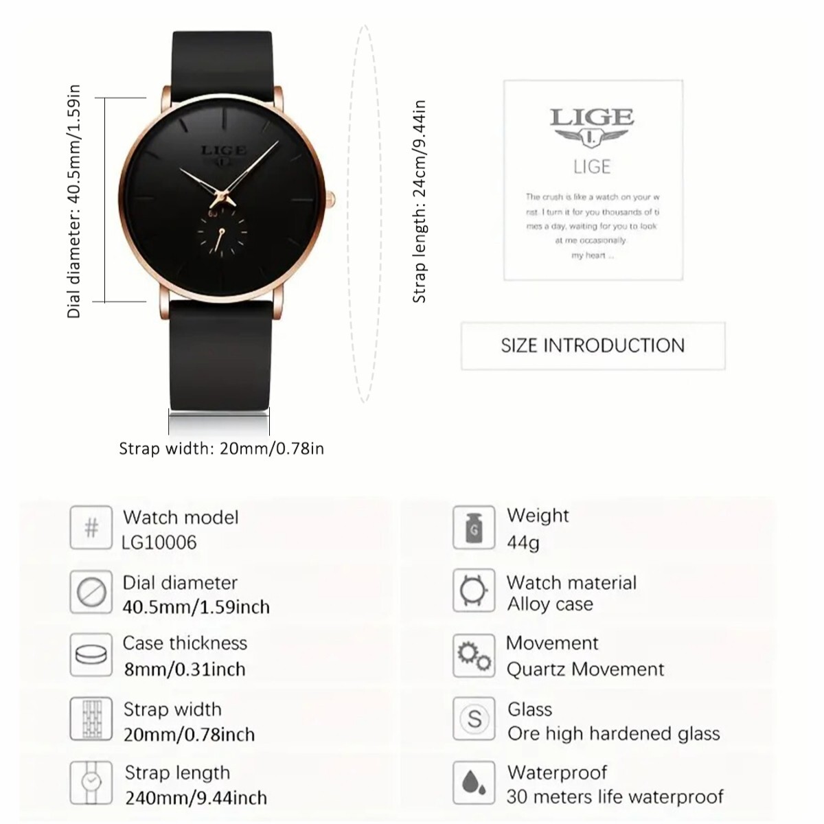Ultra-thin Men’s Luxury Watch Quartz Second Dial 3ATM Waterproof Man Wristwatch