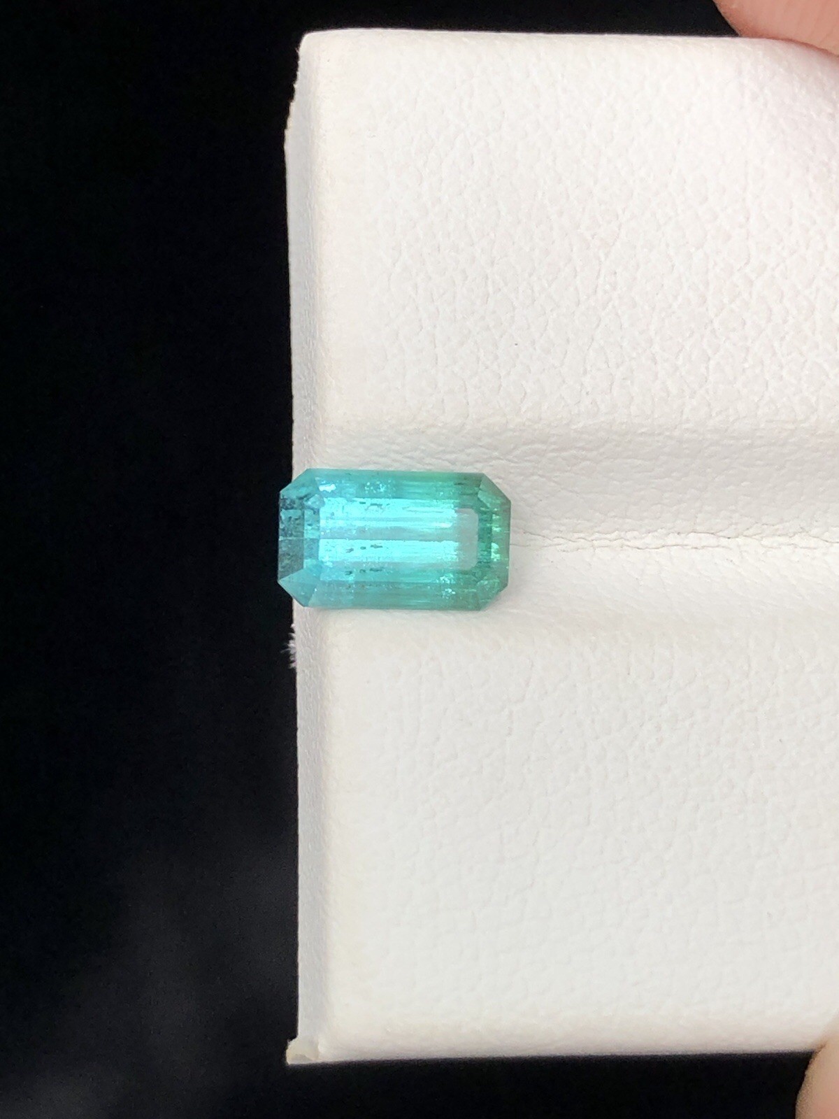 1.35 Ct Natural Blue Green Tourmaline | Emerald Cut Loose Gemstone