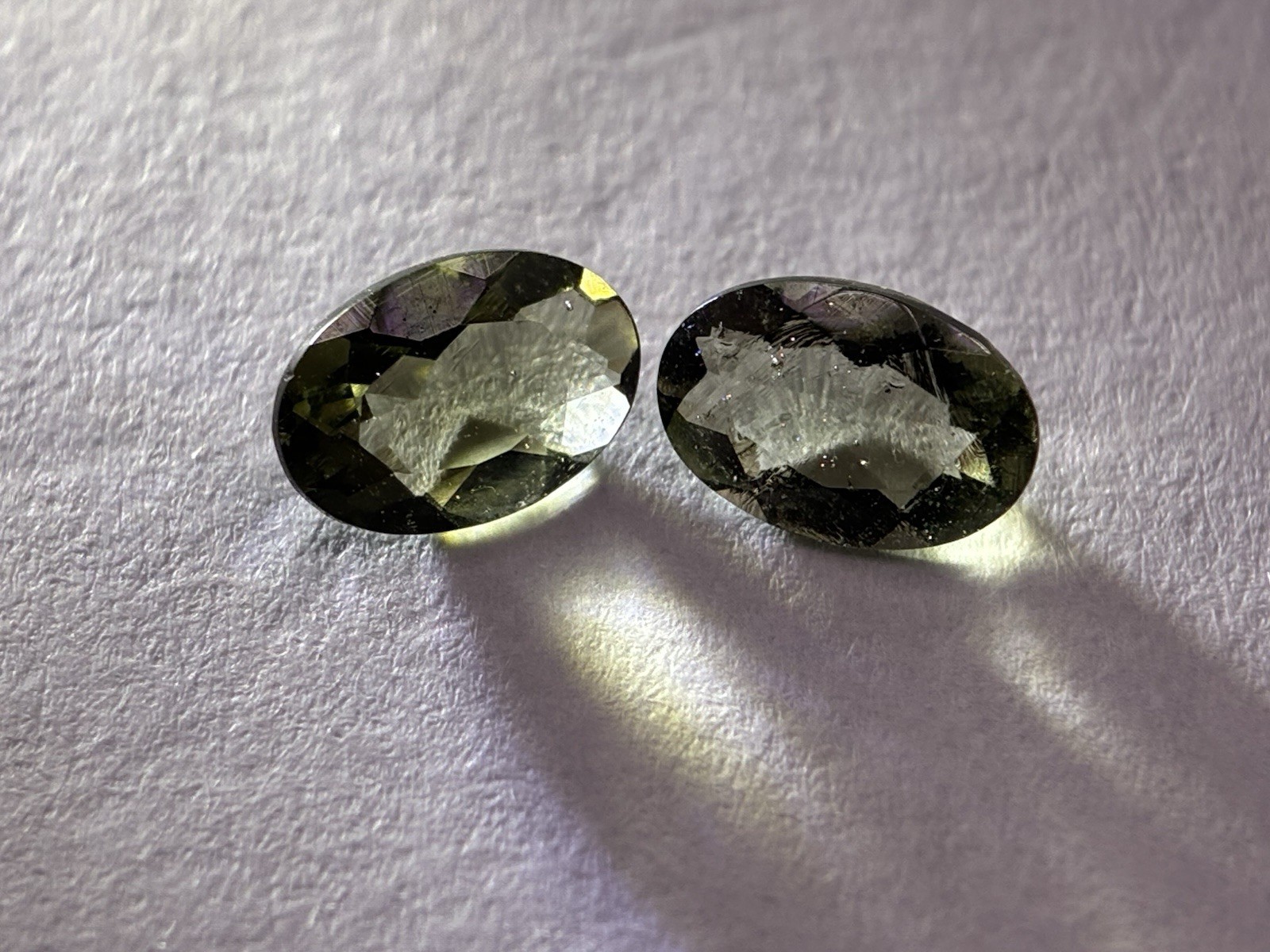 Moldavite 6×4 mm Oval Cut Loose Gemstone Matching Set Czech Republic 2 Pieces