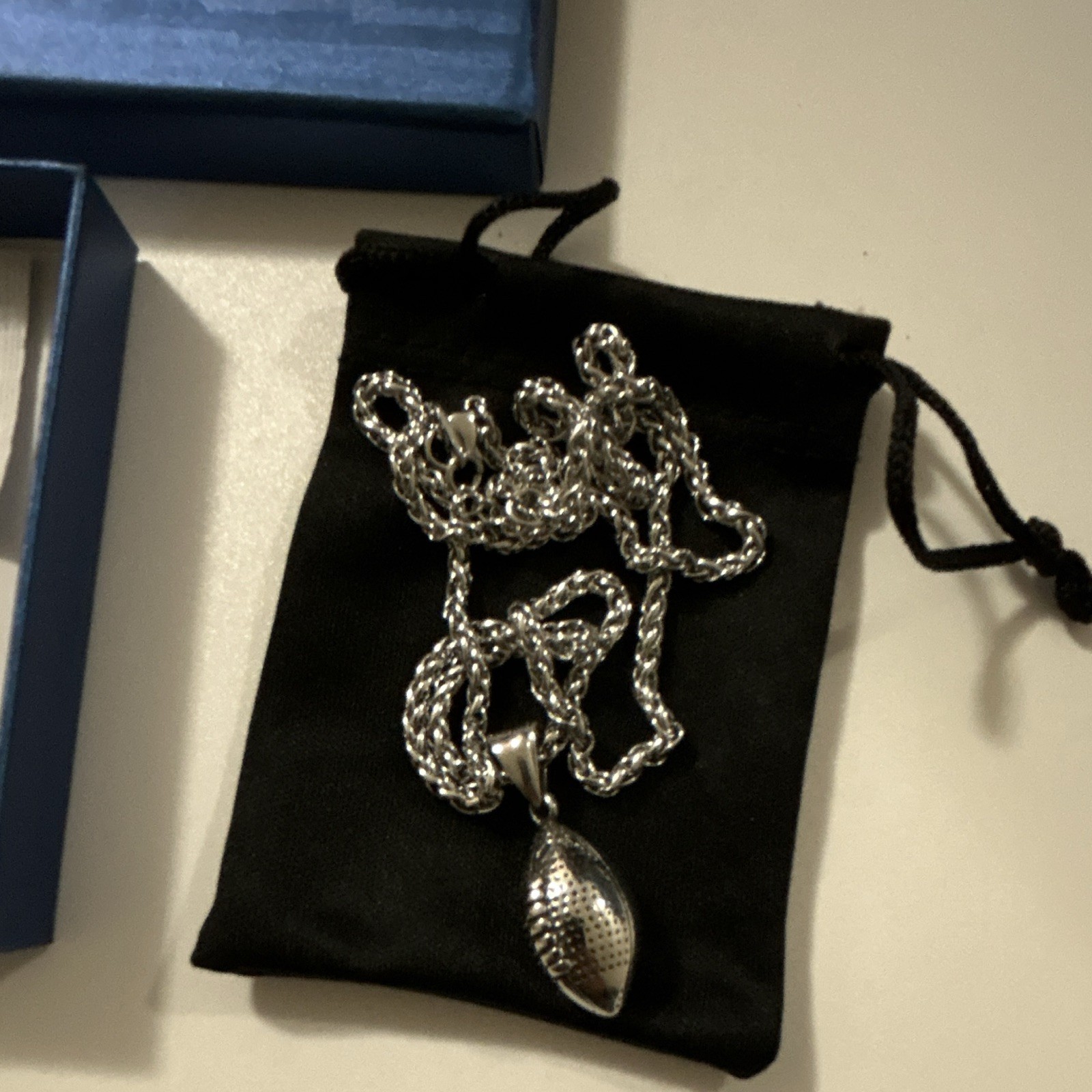ChainsPro Silver Stainless Steel Rope Chain Necklace Teardrop Charm Pendant