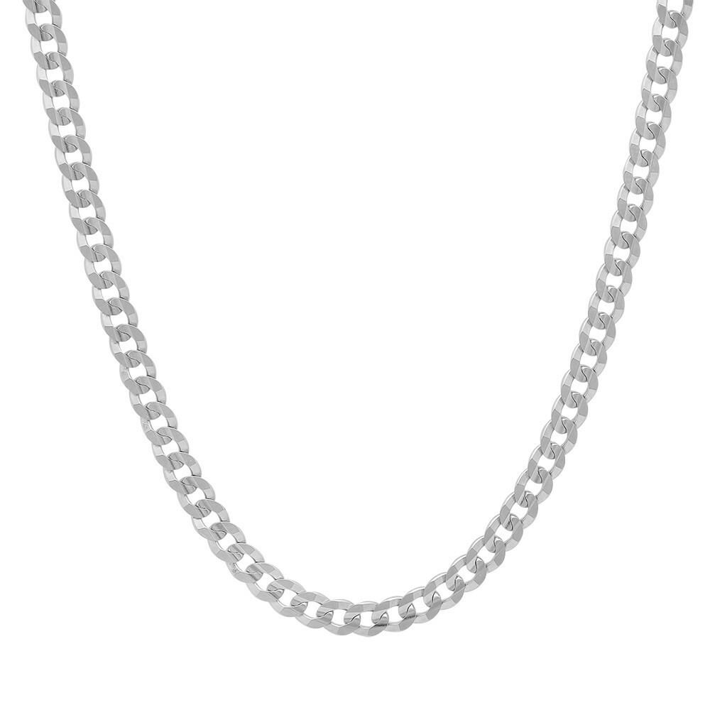 Verona Jewelers 925 Sterling Silver 3.5MM, Curb Cuban Link Chain Necklace Unisex