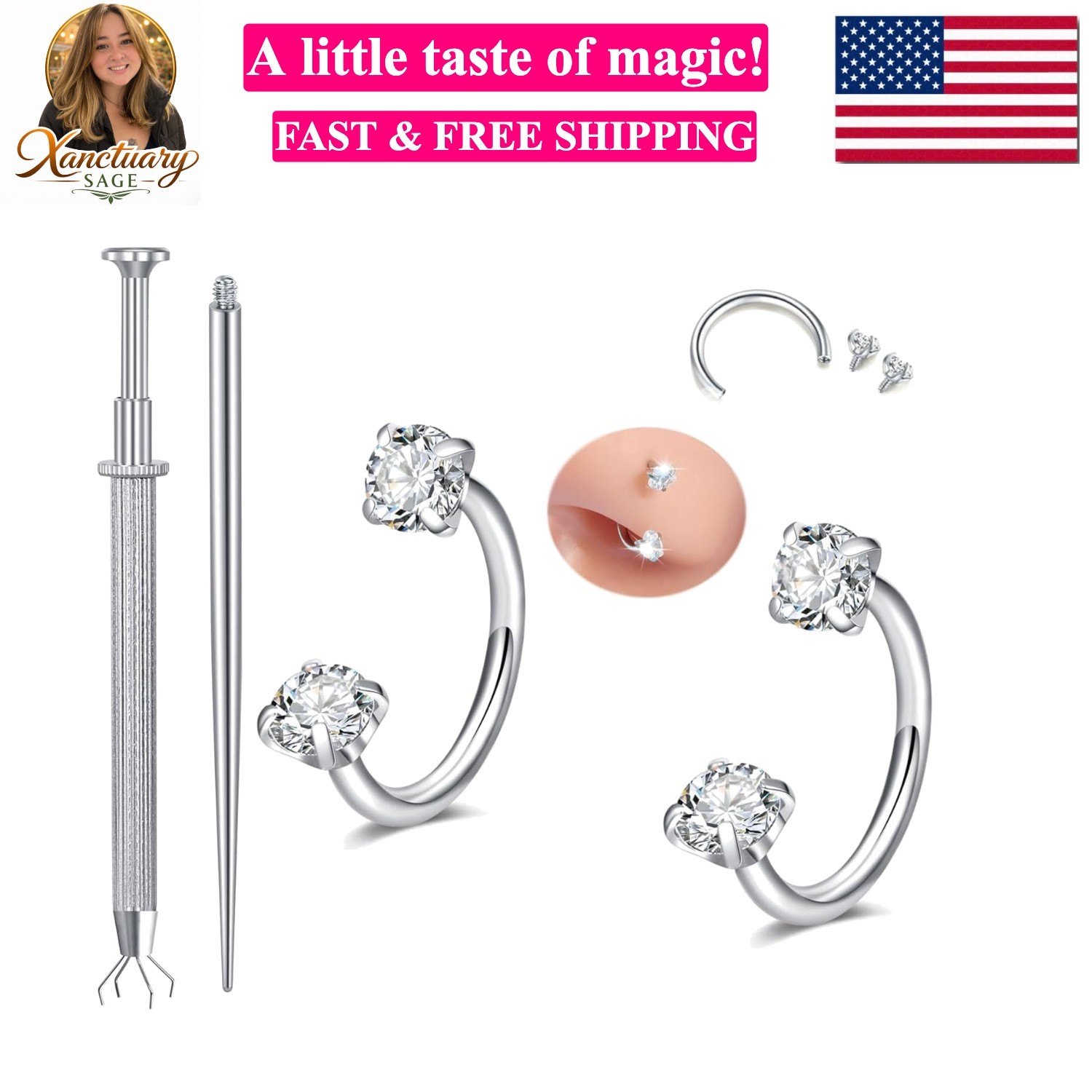 Nose Rings 20g Nose Rings Hoops Nose Studs Nose Rings for Women Surgical Stee…