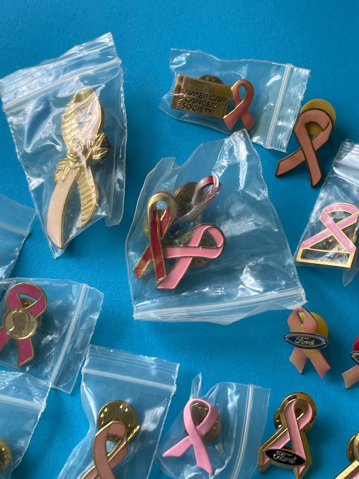 More than 50 breast cancer awareness ribbon & pins ALL PINK some new