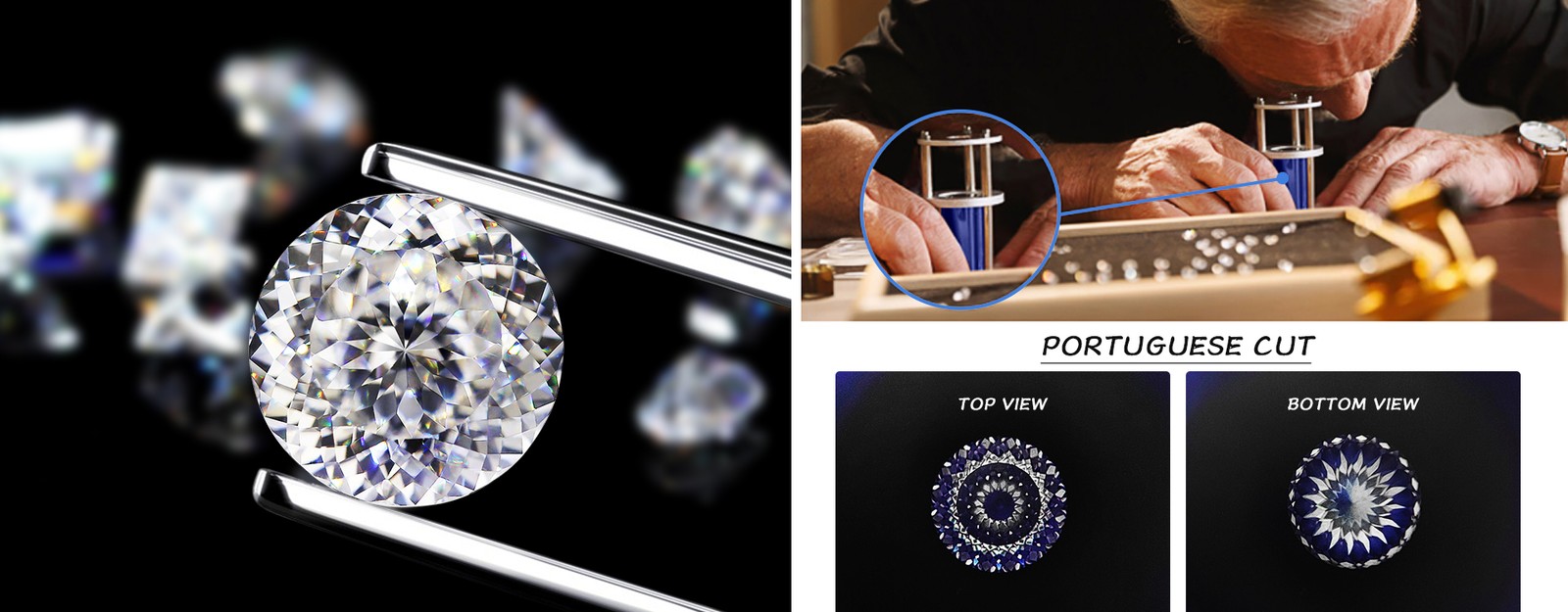 Round Portuguese Cut D Color 0.5-5ct GRA VVS1 Moissanite Loose for Jewelry DIY