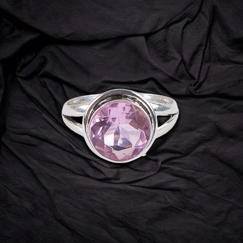 Classy Pink Kunzite Gemstone 925 Sterling Silver Handmade Jewelry Ring All Size