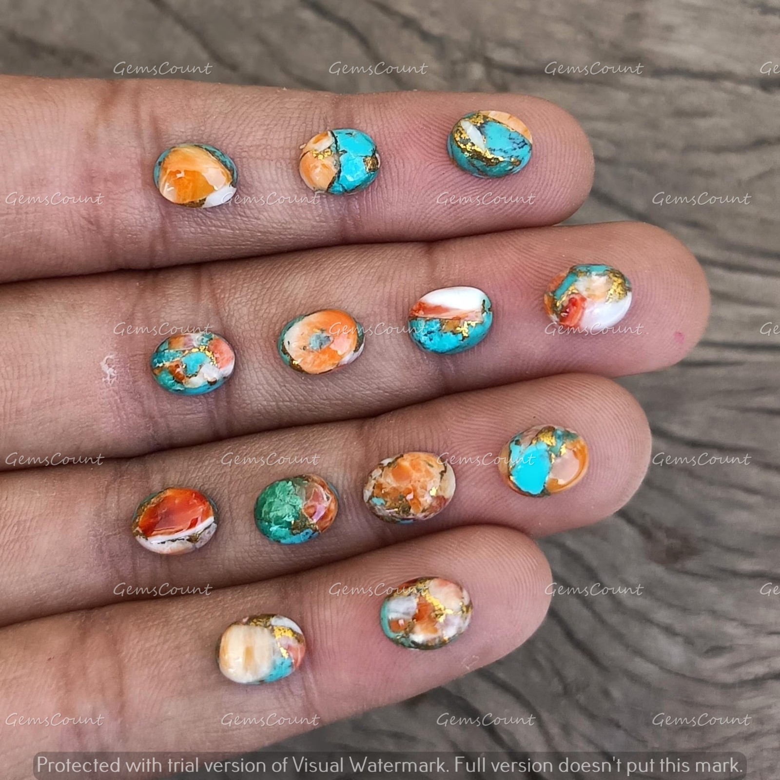 Natural Oyster Turquoise Oval Cabochon Gemstones For Crafting 3x5mm-15x20mm