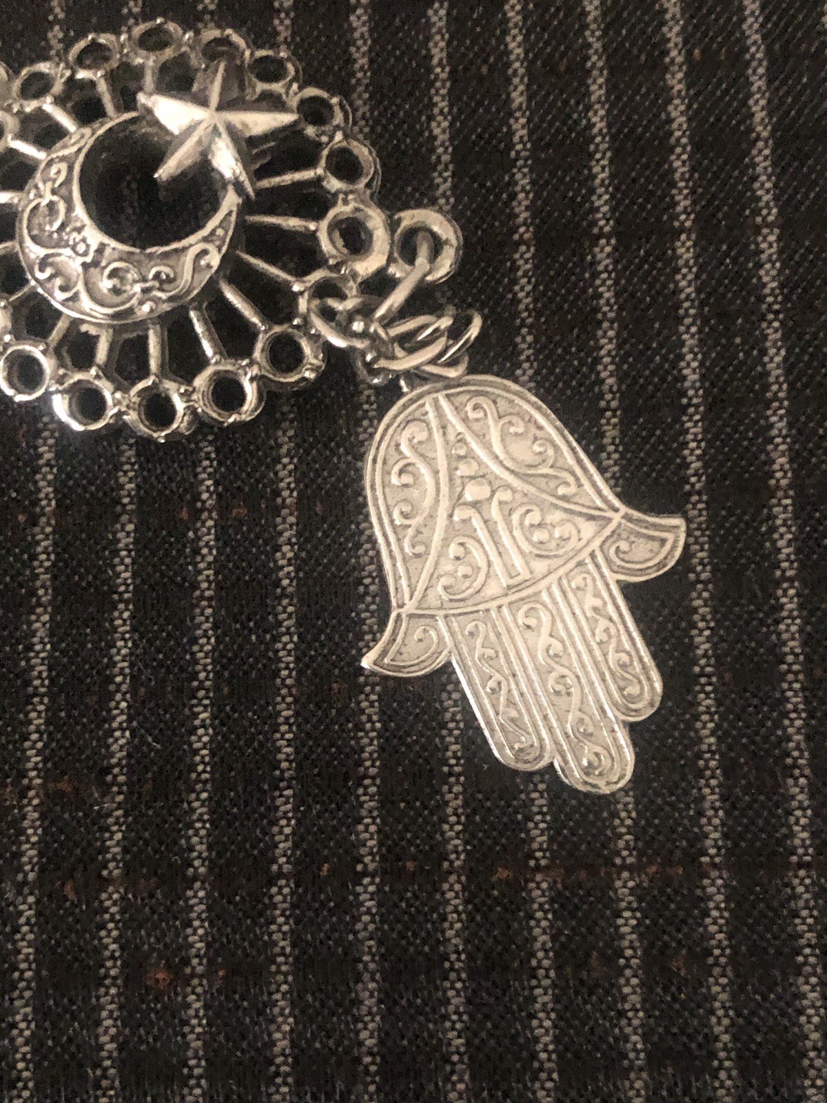 Vintage Moroccan Souvenir Du Maroc Panel Bracelet 70’s-80’s Silver Tone