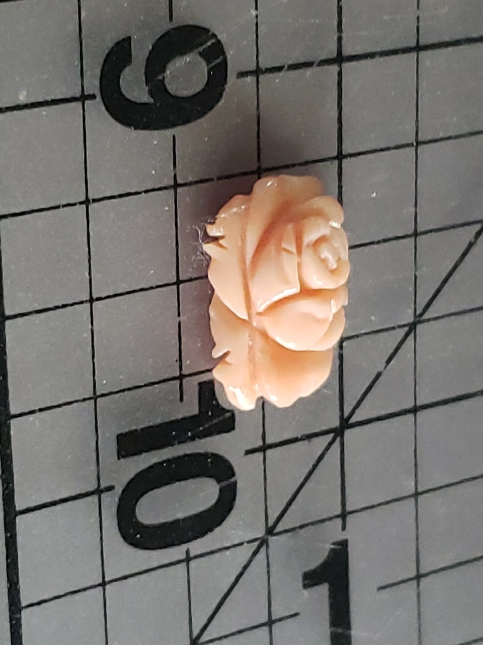 Vintage Hand Carved Pink Coral Floral Rose Loose Gem Jewelry Projects 15mm