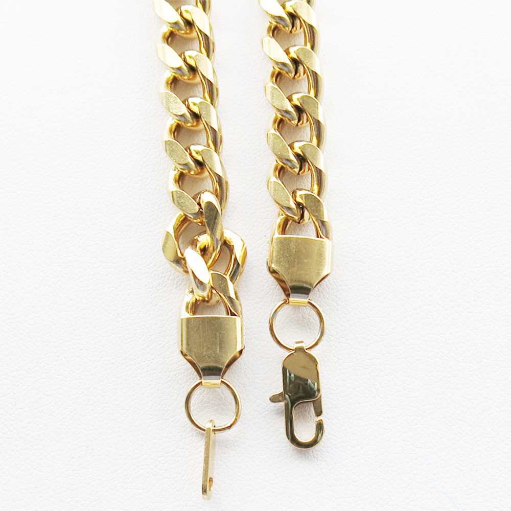 18K Gold Plated Cuban/Curb Link Chain Necklace or Bracelet