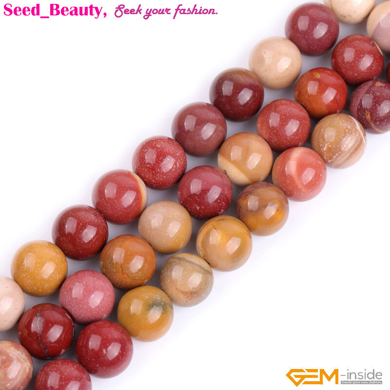 Natural Gemstone Genuine Multicolor Mookaite Beads For Women Jewelry Making 15″
