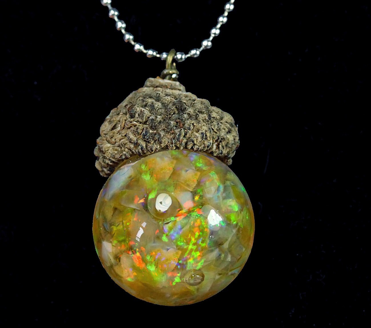 Opal Acorn Bottle Pendant GXO